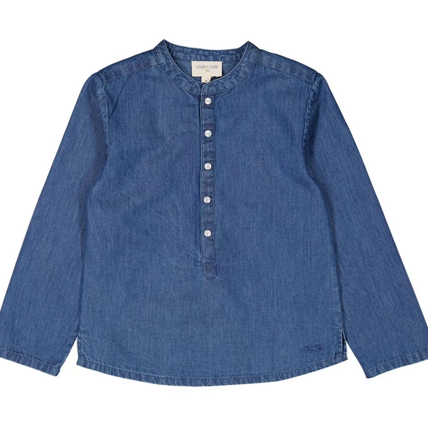 Sale LOUIS LOUISE Chemise Grand-Pere Chambray Bouton Pression