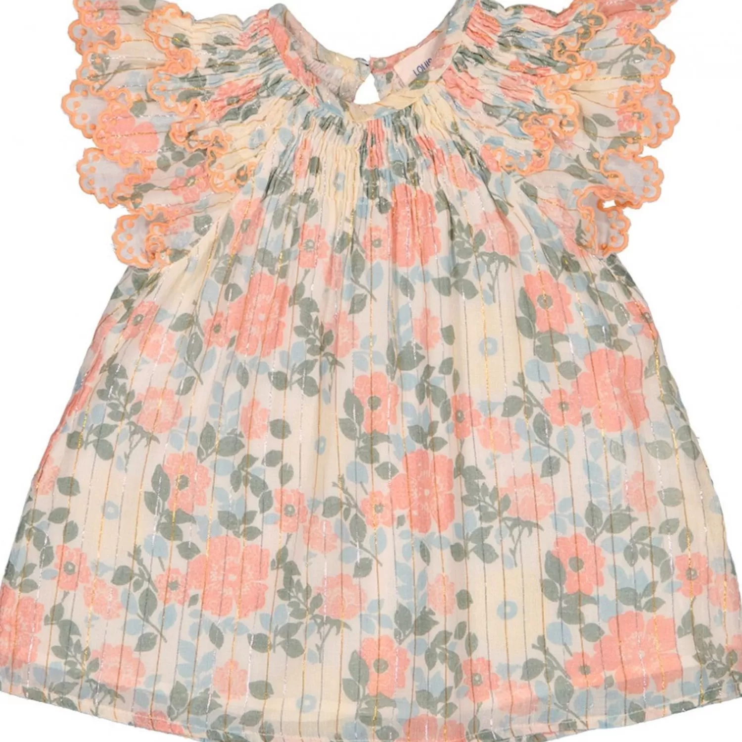 Best LOUIS LOUISE Kjole Jinny Stripe Lurex Vintage Flower