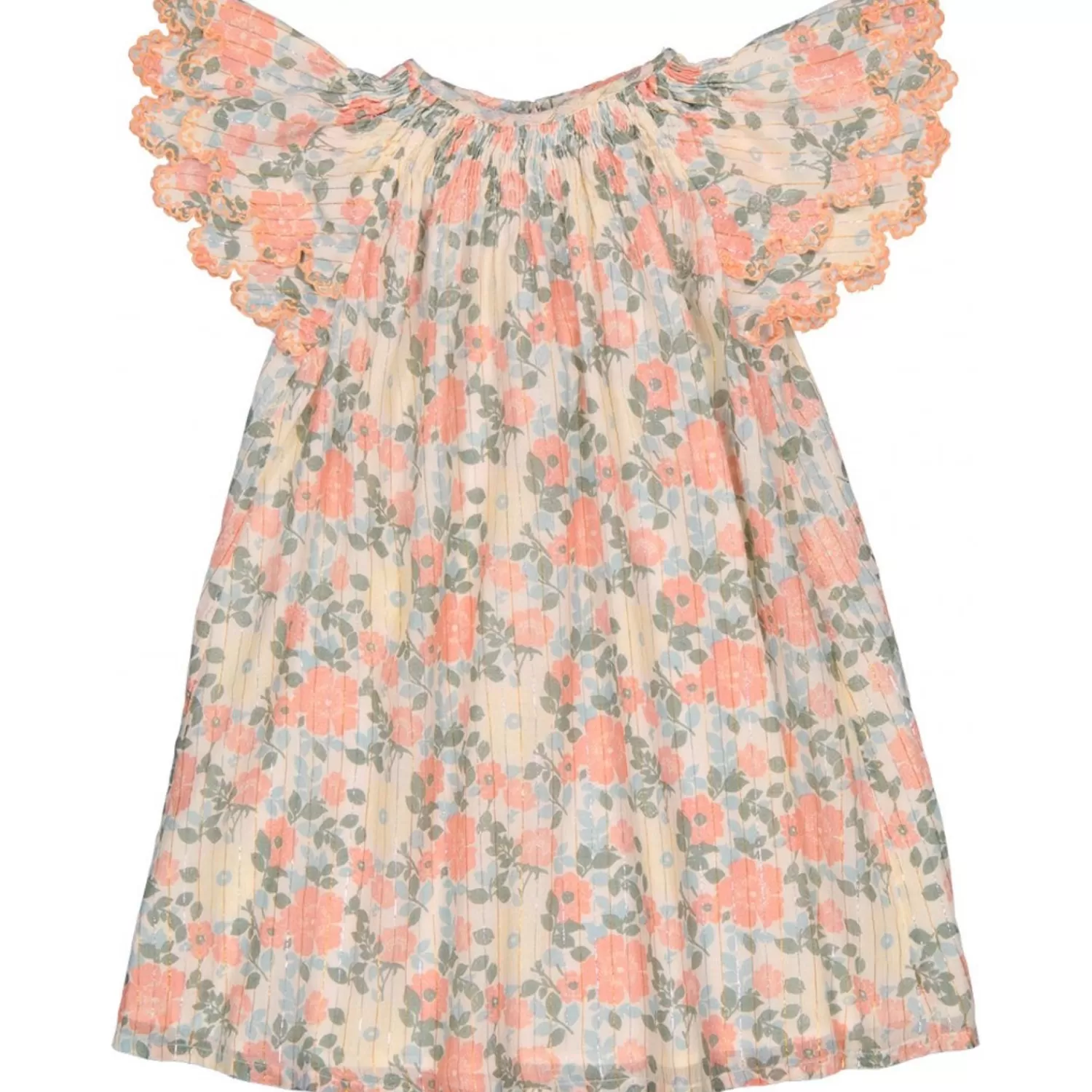 Best LOUIS LOUISE Kjole Jinny Stripe Lurex Vintage Flower